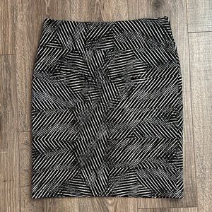 Alfani Black and White Pencil Skirt Knee-Length Cocktail